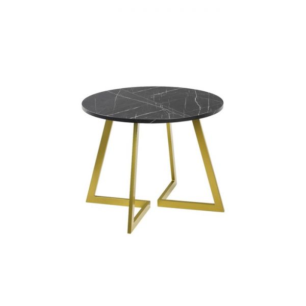 Стол РИМ D-1050/1500х1050х760 Камень Черный/Опора Гермес золотая