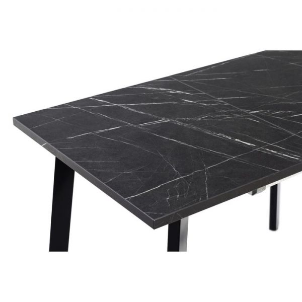 Стол АТЛАНТ-01  1100/1500х700х760 Камень Черный/Ножеки титан черные матовые