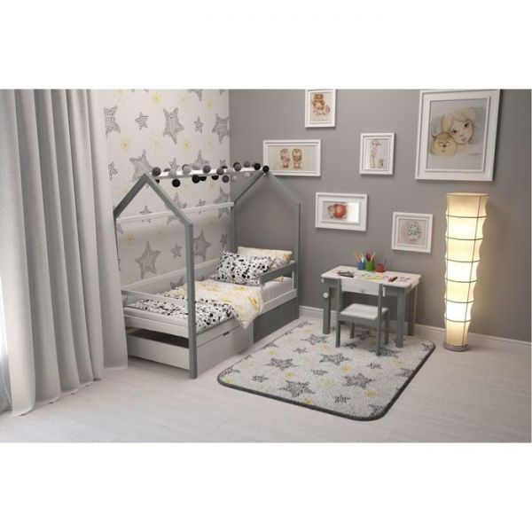 Детская кровать-домик Бельмарко Svogen графит-белый