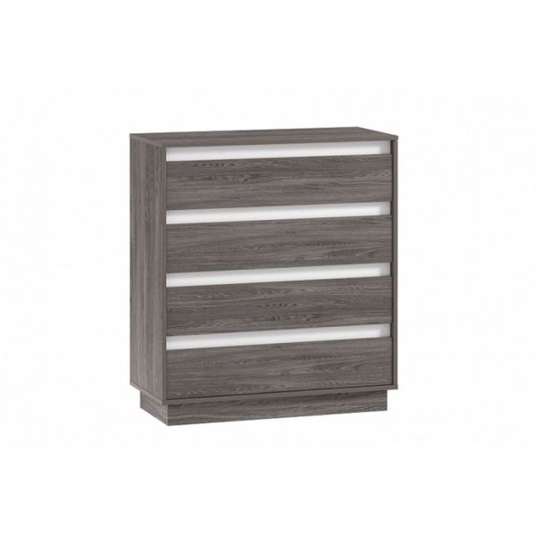 Комод Virginia НМ 011.02, 884х404х1018 Белый Скандинавский/Ясень Анкор темный