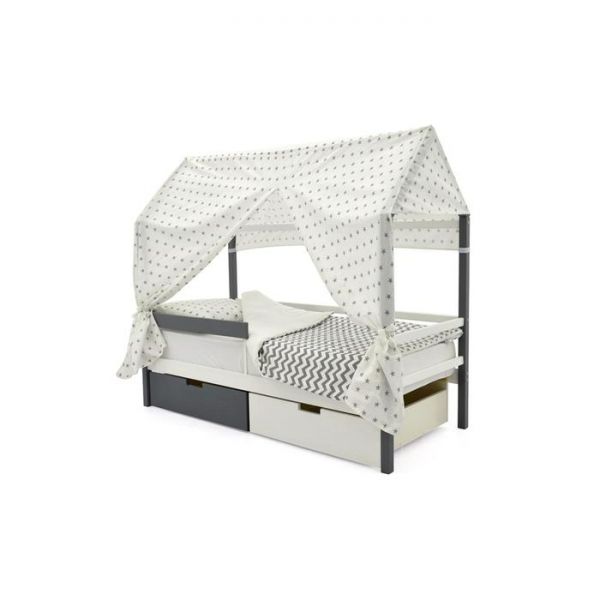 Детская кровать-домик Бельмарко Svogen графит-белый
