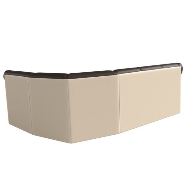 Угловой диван «Карнелла», механизм дельфин, экокожа, цвет коричневый / бежевый