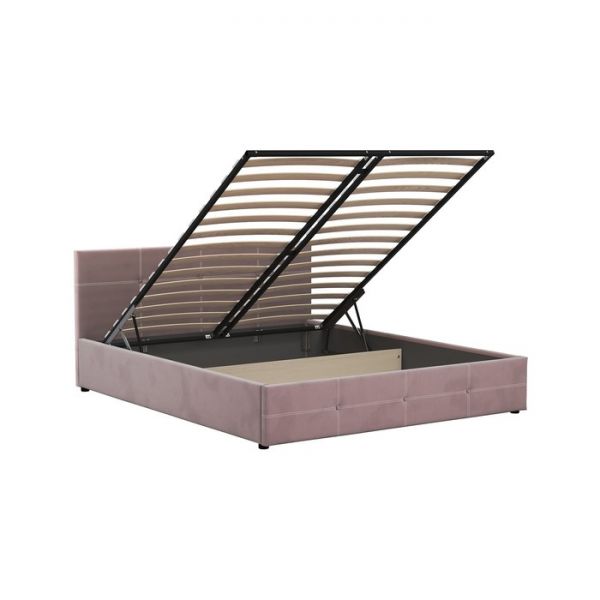 Кровать Синди, 1600х2000, ортопедическое осн+ПМ, Мазерати 15/Серо-розовый