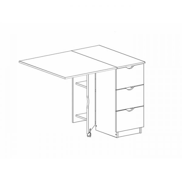 Стол-книжка СТ-01 с 3 ящ, 360(1710)х805х750 Ясень шимо темный/Светлый