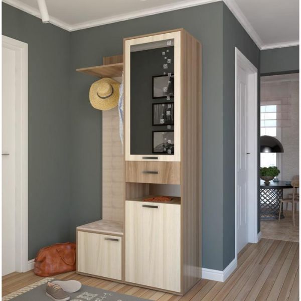 Прихожая Ивушка-22 1032х426х2052 Ясень Шимо темный/Ясень Шимо светлый