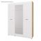 Шкаф 3х ств Ненси МДФ, 1500х2000х466, Дуб золотой/Белый глянец