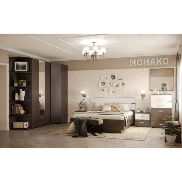 Шкаф для одежды и белья «Монако 555», 1600 ? 579 ? 2300 мм, цвет венге