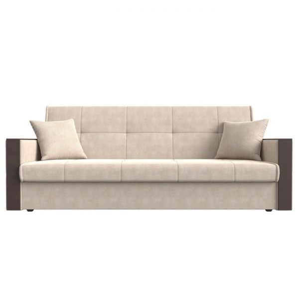 Прямой диван-книжка «Валенсия», механизм книжка, рогожка, цвет бежевый