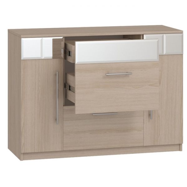 Комод «Роксана», 1214 ? 466 ? 886 мм, зеркало, цвет ясень шимо светлый