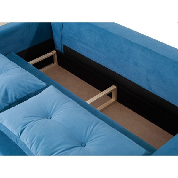 Прямой диван «Киото», механизм еврокнижка, велюр, цвет серый