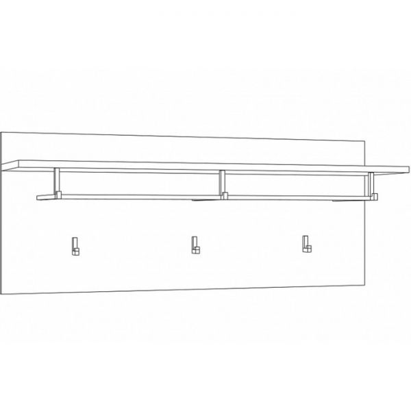 Вешалка настенная Virginia НМ 013.20, 1008х256х400, Ясень Анкор темный