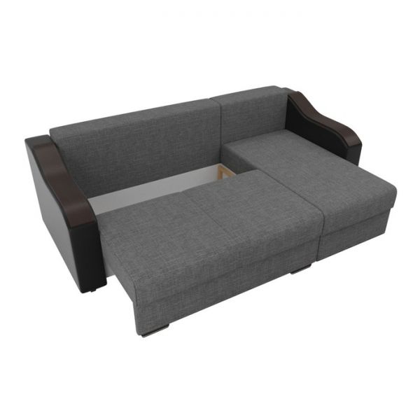 Угловой диван «Монако», механизм еврокнижка, рогожка, цвет бежевый / коричневый