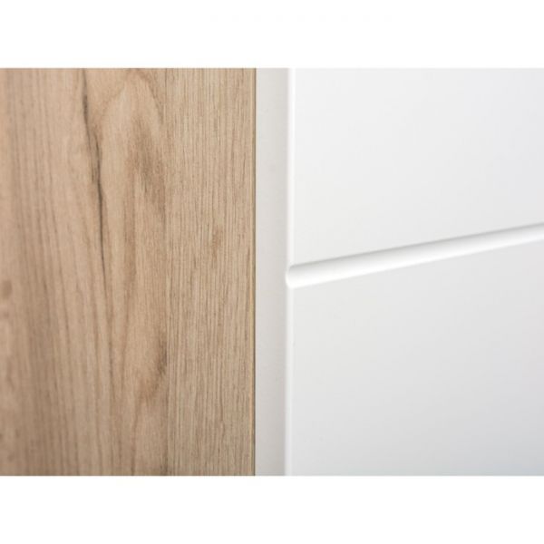 Прихожая Лайн 10.16, 898х351х2100, Дуб крафт серый/Белый глянец