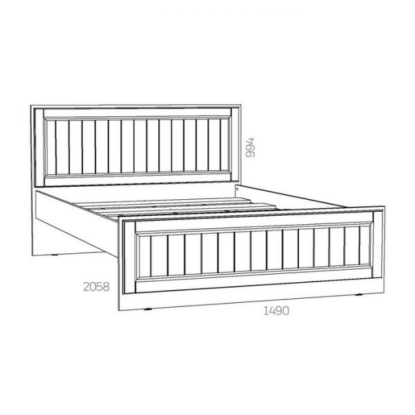 Кровать Оливия НМ 040.34-01 О, 1400х2000, Белое дерево/Дуб Сонома