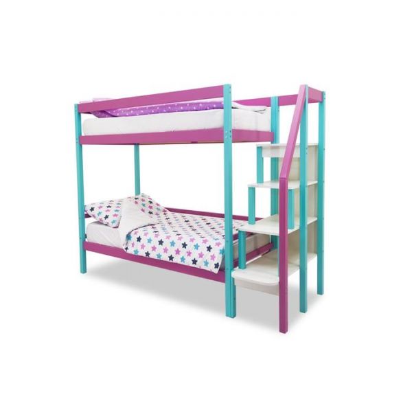 Детская двухъярусная кровать Бельмарко Svogen мятный-лаванда