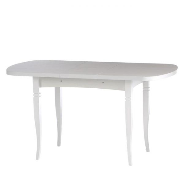 Стол раскладной Ялта-1 1100/1420х700х750 Анкор светлый/ белый/опоры массив резной