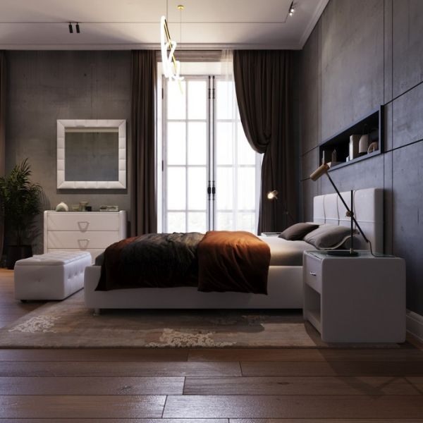 Кровать «Птичье гнездо New» с ПМ, 1400 ? 2000 мм, ЭКО деревянный каркас, 1 ящик, белый