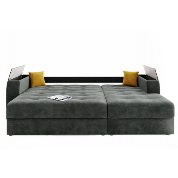 Угловой диван «Сенатор», механизм пантограф, ППУ, угол правый, велюр, селфи 01 / селфи 03