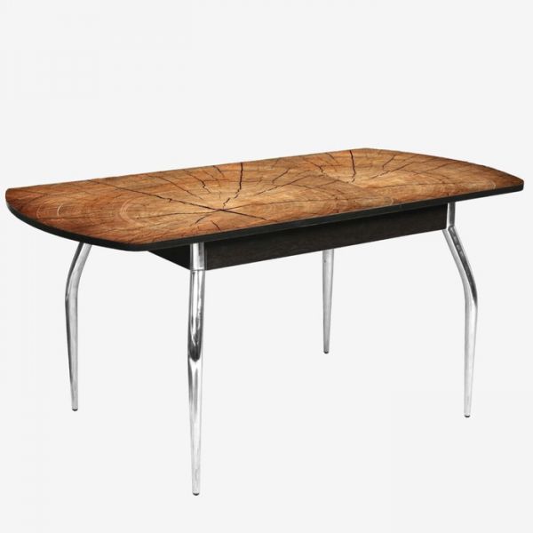 Стол раздвижной «Грация», 1100(1450) ? 700 ? 750 мм, глянец, хром, цвет белёный дуб / R045