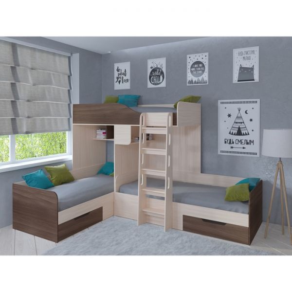 Детский комплекс «Трио», цвет дуб молочный/дуб шамони