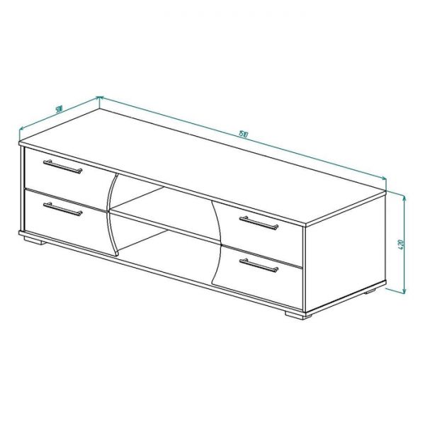 Тумба ТВ-10 420х1510х500 Дуб Сонома
