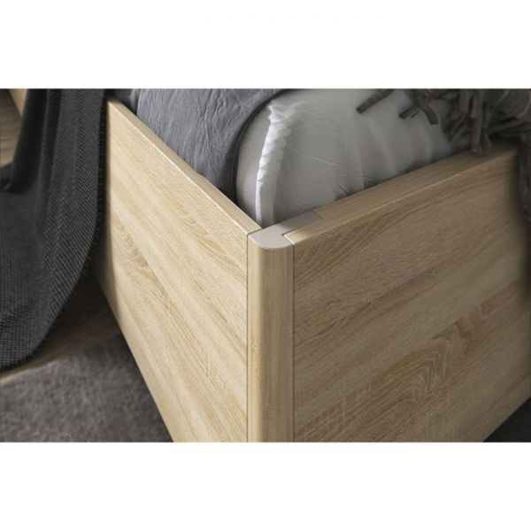 Кровать Зара Люкс с ПМ 1400х2000 дуб сонома/белый