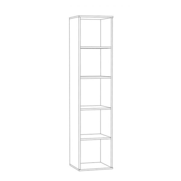 Пенал Альба 3 13.152, 423х402х1828, Дуб эндгрейн элег./Белый глянец