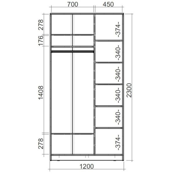 Шкаф-купе Хит-23-12-66 Белый, цапли