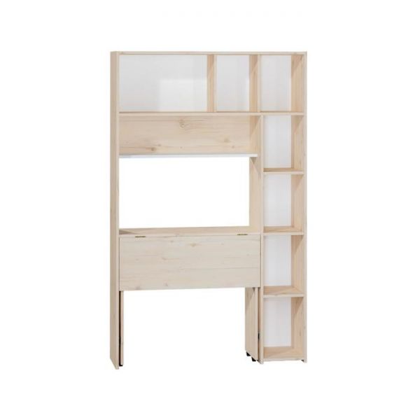 Стол с системой хранения Комфорт 12.94, 1104х330х1804, Гаскон Пайн светлый/Белый