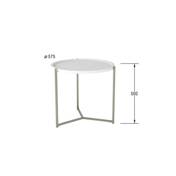 Стол придиванный «Бруно», 575 ? 757 ? 500 мм, цвет серый мрамор