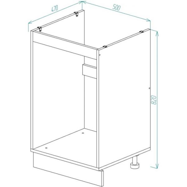 Шкаф напольный под мойку Легенда-10 500х470х820 Дуб сонома