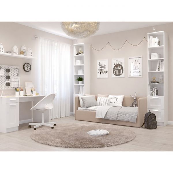 Кровать-диван Leonardo, боковина большая, 160х70 см, цвет бежевый