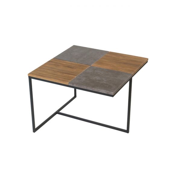 Стол журнальный «Фьюжн квадро», 600 ? 600 ? 455 мм, цвет дуб американский / серый бетон