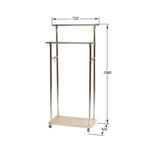 Вешалка гардеробная «Кейп», 720 ? 400 ? 1580 мм, цвет дуб белёный