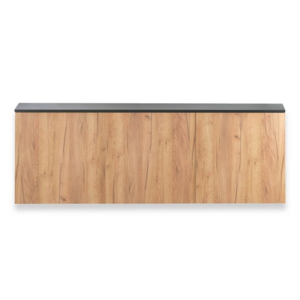 Тумба подвесная под ТВ 4, 1800х640х210, Черный/Дуб крафт золотой