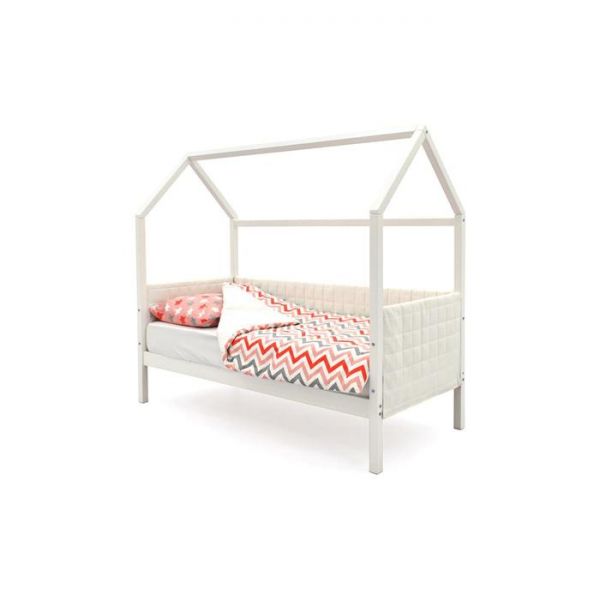 Детская кровать-домик мягкий Бельмарко  Svogen белый