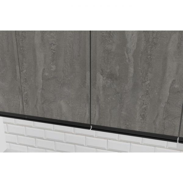 Кухонный угловой гарнитур Ноктюрн прайм 2000х1100 Бетон темный/Белый