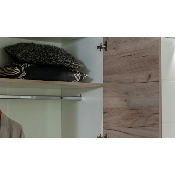 Шкаф «Джулия», 4х дверный с 2 зеркалами, 1786 ? 560 ? 2058 мм, крафт серый / белый глянец