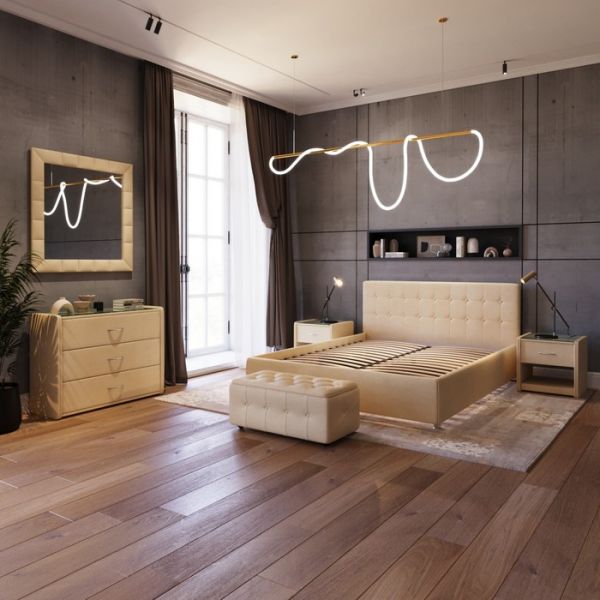 Кровать «Космопорт New» без ПМ, 1400 ? 2000 мм, ортопедическое основание, цвет бежевый