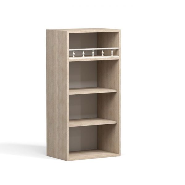 Шкаф-витрина навесной с полкой Анжелика 450х300х920 Дуб молочный/Ясень