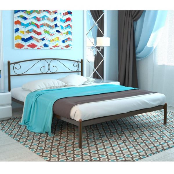 Кровать «Вероника», 1200 ? 1900 мм, металл, цвет коричневый