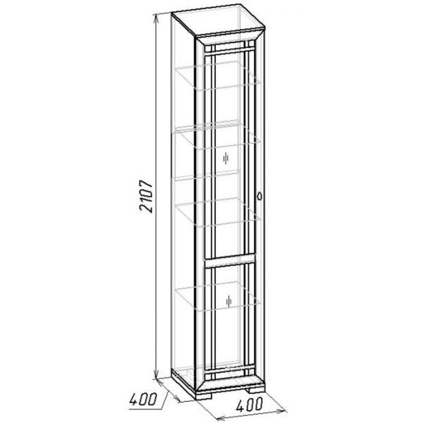Шкаф для посуды Sherlock 131, 400 ? 400 ? 2107 мм, правый, цвет ясень анкор светлый