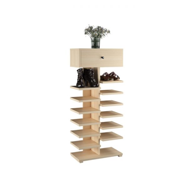 Стеллаж для обуви 616х320х1450 Дуб молочный