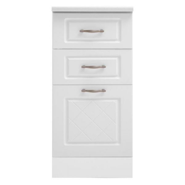 Шкаф напольный с 3мя ящиками ШНЯ(3) 400 Прованс, 400х600х850, МДФ Белый/Белый