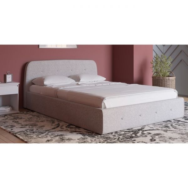 Кровать Илона, 1600х2000, ортопедическое осн+ПМ, Ролан/Льняной