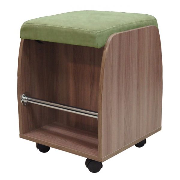 Банкетка 400х400х510 Ясень шимо темный Зеленая