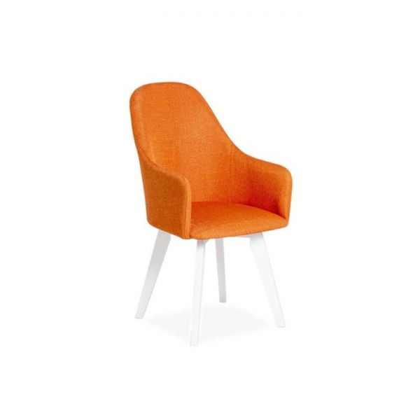 Стул Дэгни Мидеа 11 оранжевый/ Стандарт массив Белое дерево