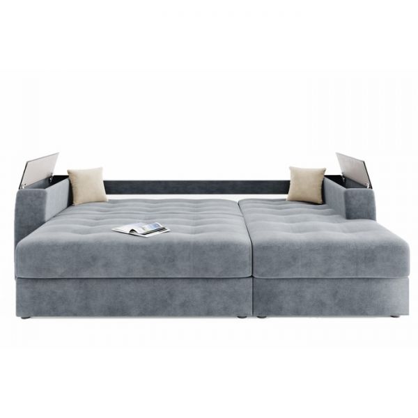 Угловой диван «Сенатор», механизм пантограф, ППУ, угол правый, велюр, селфи 01 / селфи 03