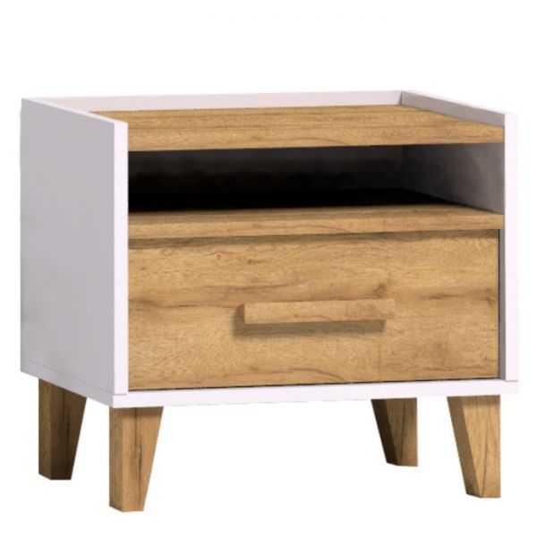 Тумба прикроватная «Айрис 41», 486 ? 358 ? 445 мм, цвет белый / дуб золотистый