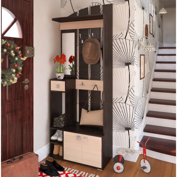 Прихожая Ивушка 25, 800х362х2052 Бодега тёмный/Бодега светлый